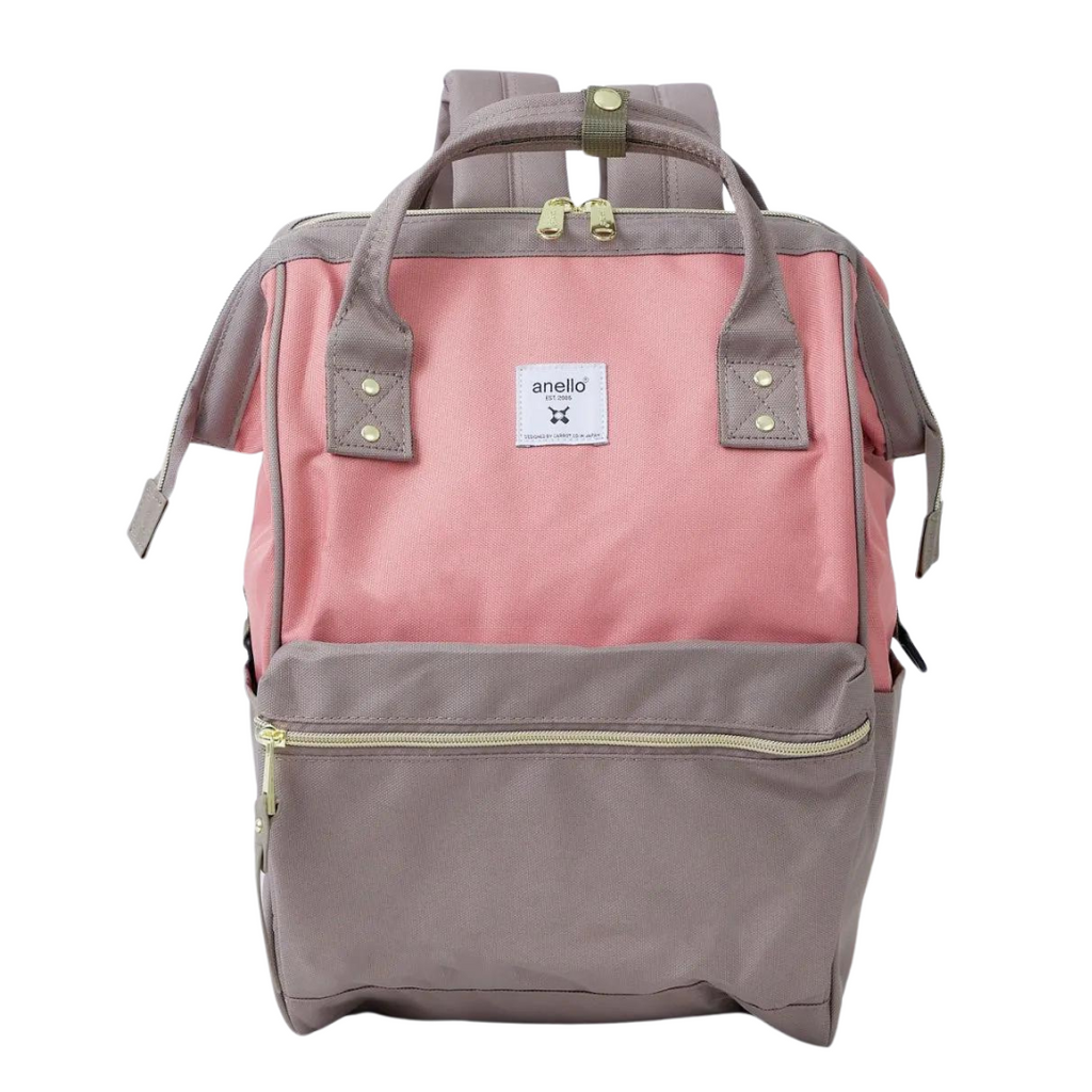 ANELLO Cross Bottle Kuchigane Backpack R - Pink/Beige