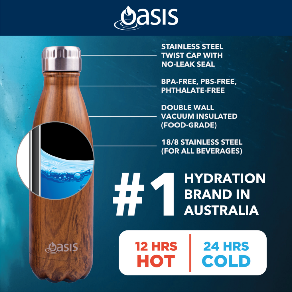 Botol Minuman Bertebat Keluli Tahan Karat OASIS - 350ml