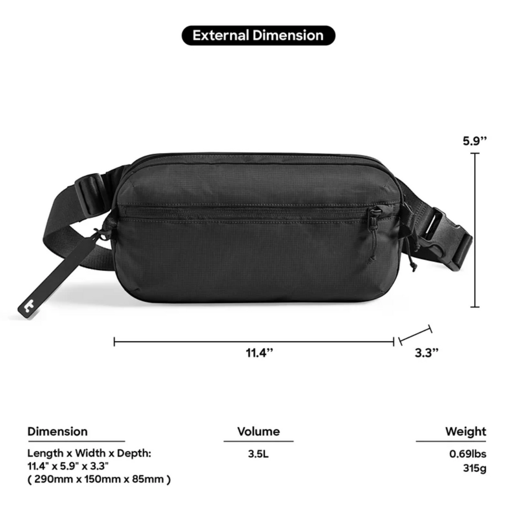 TOMTOC Aviator-T33 Chest Bag M 3.5L - Black