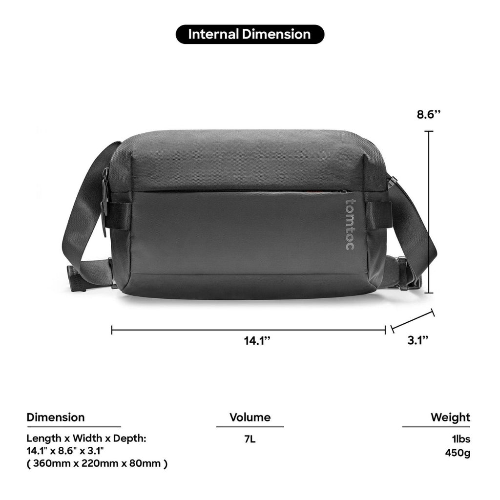 TOMTOC Explorer-T21 Sling Bag M - Black