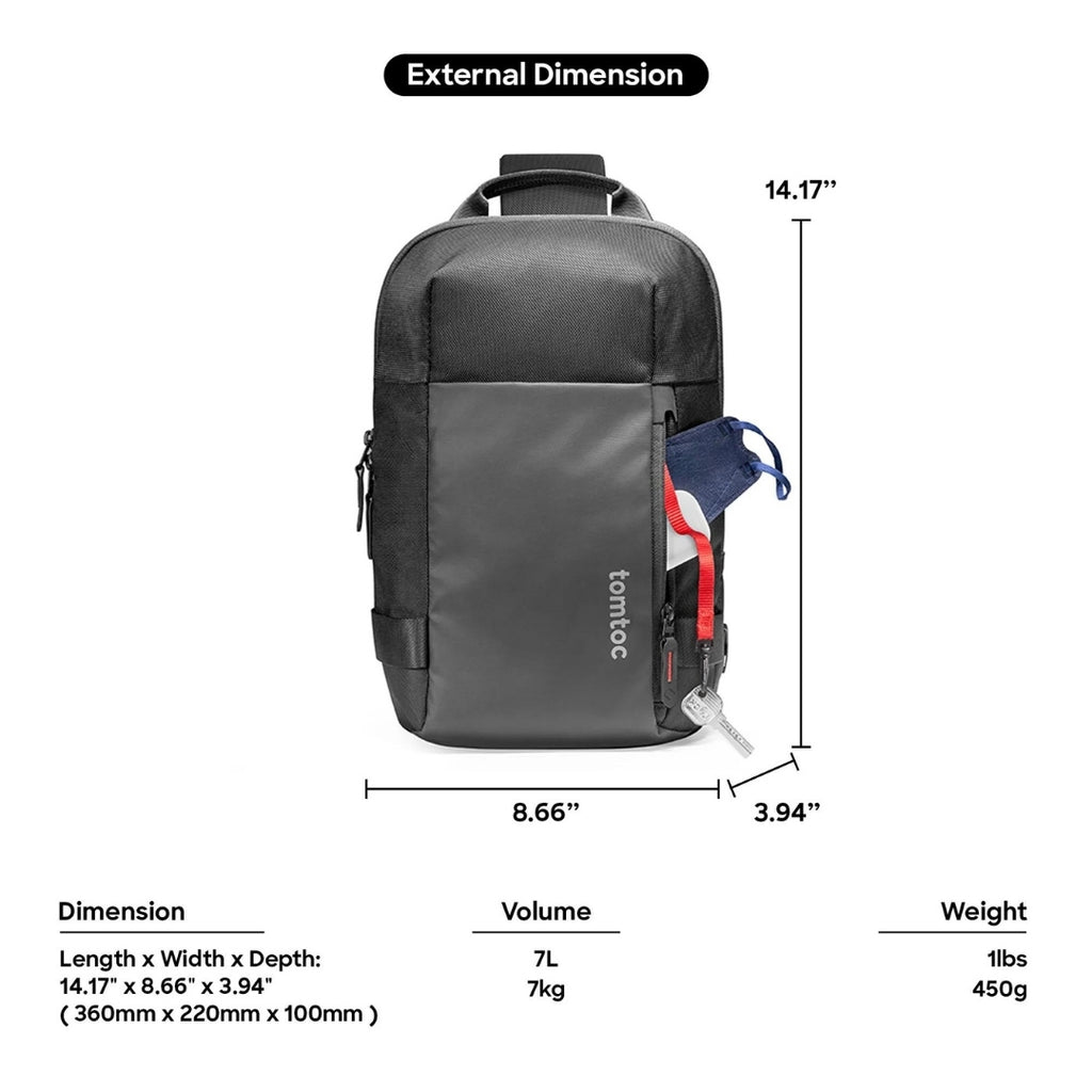 TOMTOC Navigator-T24 Sling Bag S - Hitam