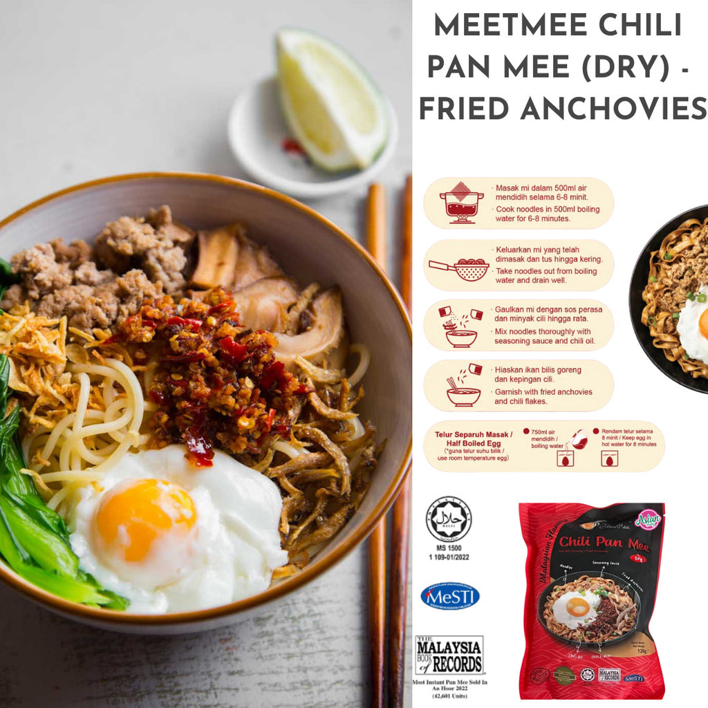 MEETMEE Chili Pan Mee (Dry) - Fried Anchovies