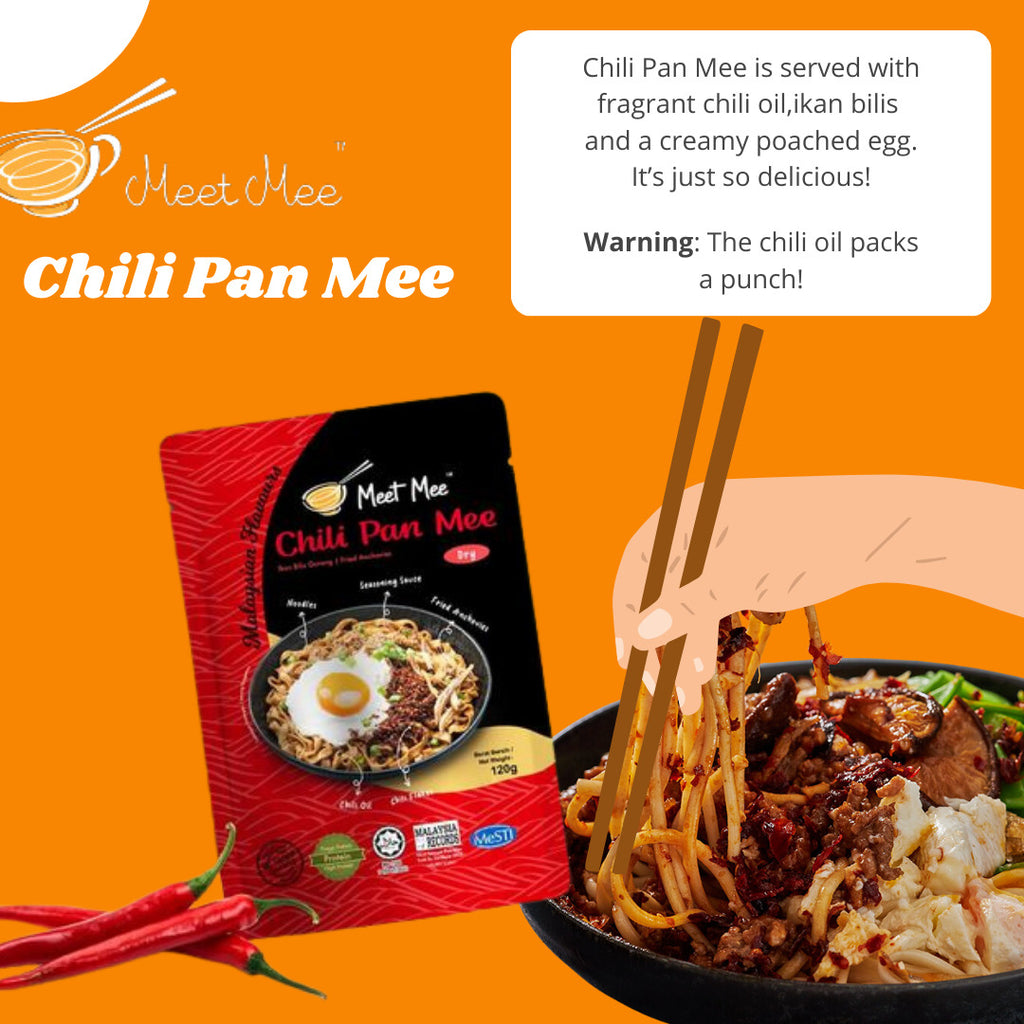 MEETMEE Chili Pan Mee (Dry) - Fried Anchovies