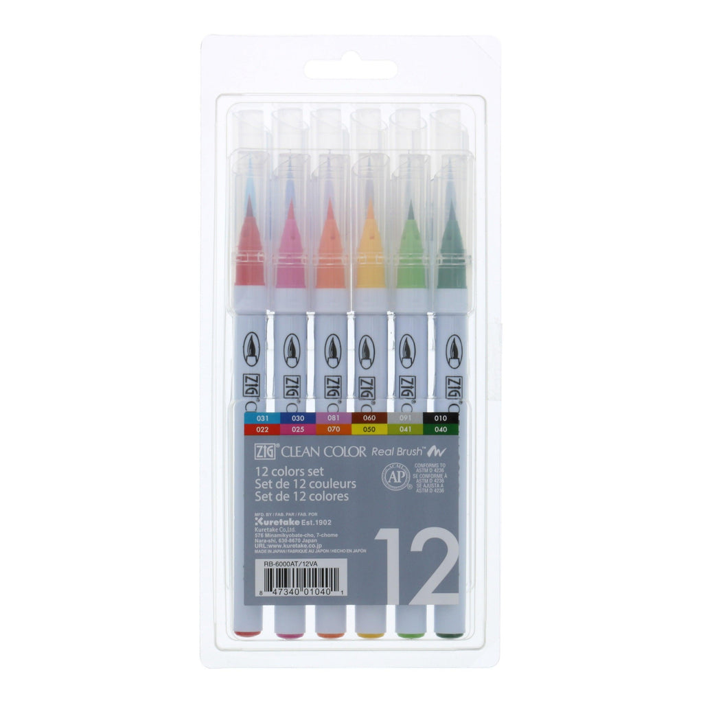 ZIG CLEAN COLOUR REAL BRUSH (SET)-KedaikuBN-Brush Pens,Kuretake,Stationery,Zig